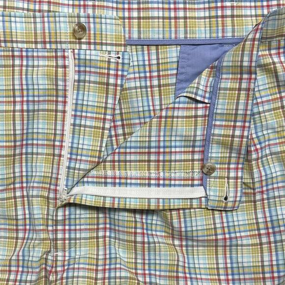 ROUNDTREE & YORKE Shorts Mens Shorts Size 50 Gold Label Plaid - Picture 3 of 5